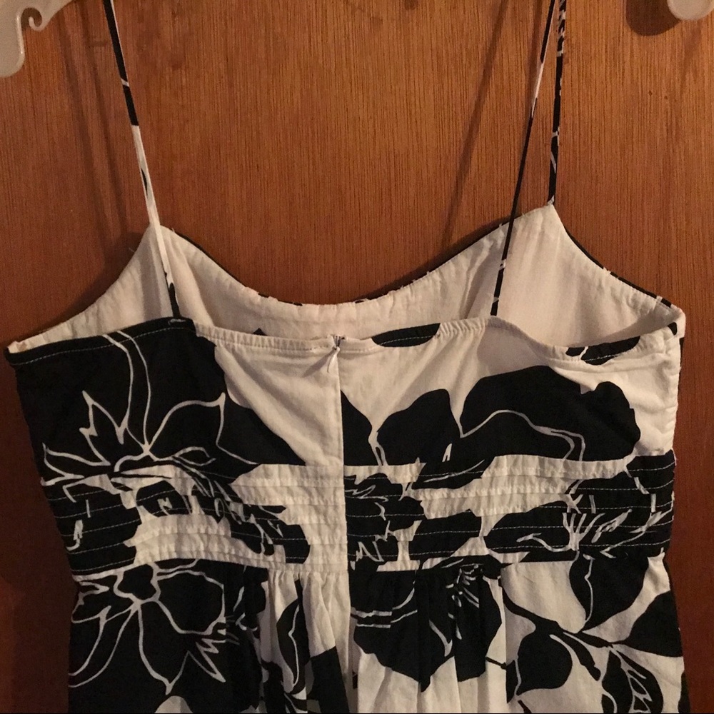 ☀️White& Black Floral Cotton Sundress - Picture 7 of 11